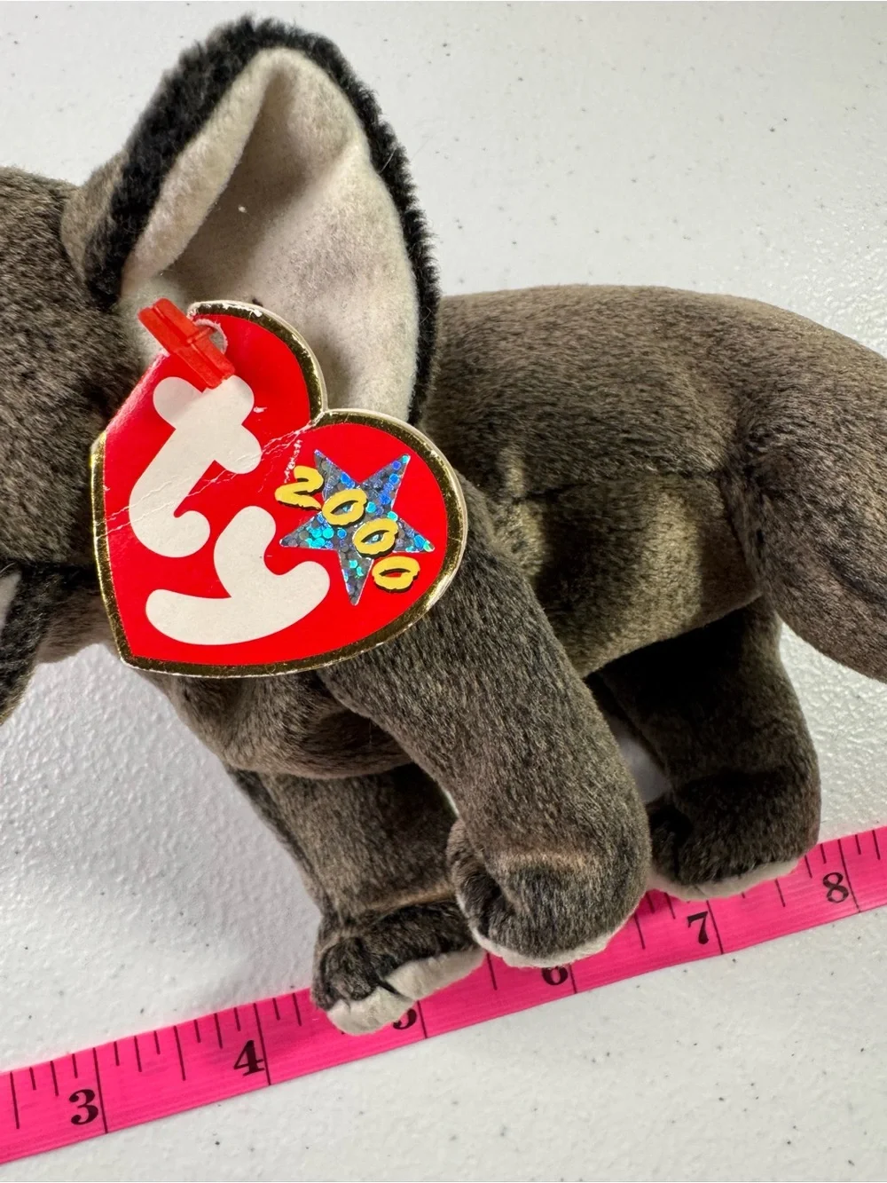 Ty Plush Elephant Stuffed Animal - Gray